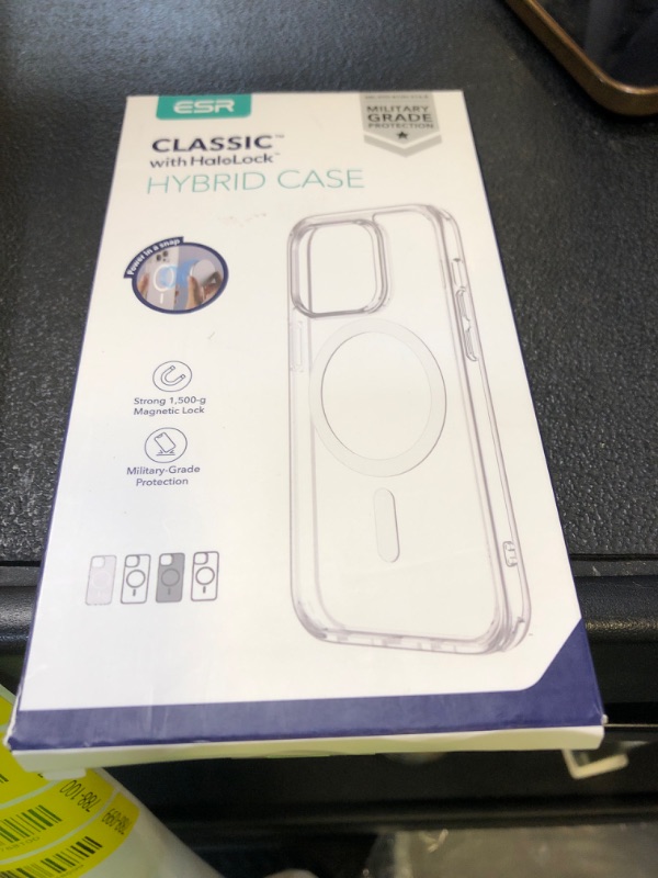 Photo 1 of ESR for iPhone 14 Pro Max Case, Compatible with MagSafe, Shockproof Military-Grade Protection, Yellowing Resistant, Magnetic Classic Hybrid Case (HaloLock), Clear