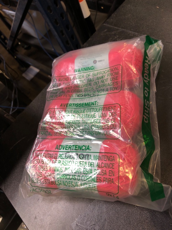Photo 1 of Caron All Day Cotton - 3 Pack of 173 Yards/3.52 oz, Cherry, 100% Mercerized Cotton Yarn