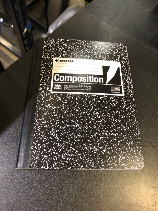 Photo 1 of KAISA Classic Marble Composition Notebook, Wide Ruled Paper, Hard Cover 100 Sheets Notebooks, 9.75 x 7.5 Inches, 4 Pads