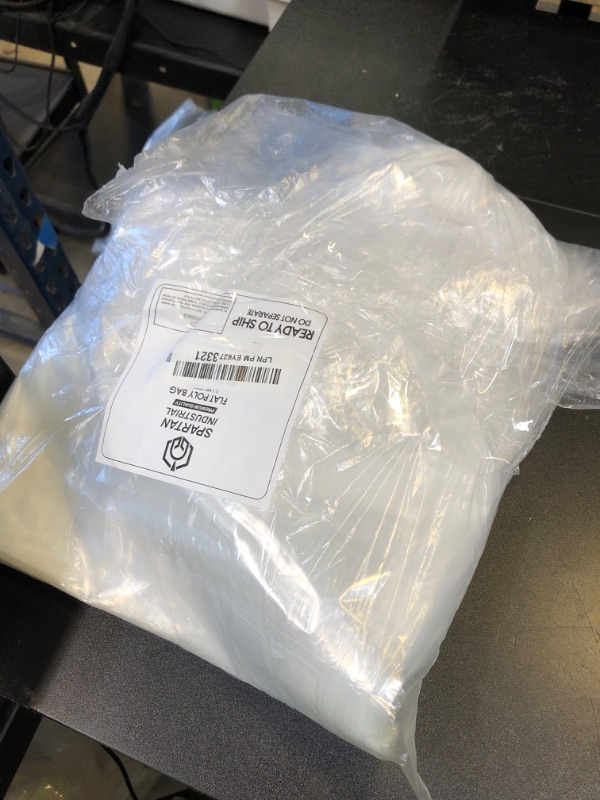 Photo 1 of Spartan Industrial - 16” X 20” (100 Count) 1.1 Mil Flat Open End Clear Plastic Poly Bags - For Proofing Bread Dough, Packaging Clothes, Shirts (Thin & Lightweight - Bags DO NOT Have Seal)1049788349
