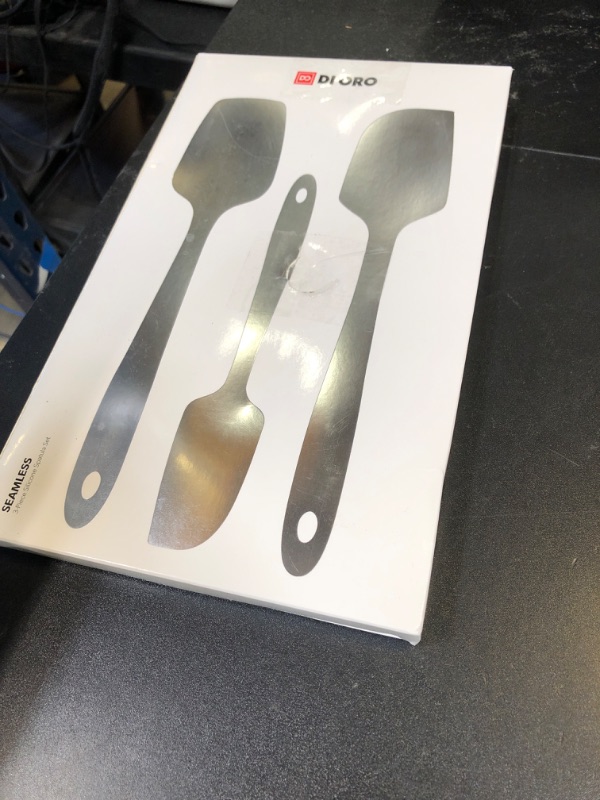 Photo 1 of DI ORO Silicone Spatula Set - Rubber Kitchen Spatulas for Baking, Cooking, & Mixing - 600°F Heat-Resistant & BPA Free Silicone Scraper Spatulas for Nonstick Cookware - Dishwasher Safe (3pc, Black)