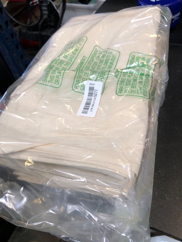 Photo 1 of NPBAG 25 Pack 15'' X 16'' Natural Cotton Tote Bags, Lightweight Blank Bulk Cloth bags with 1pc of PTFE Teflon Sheet