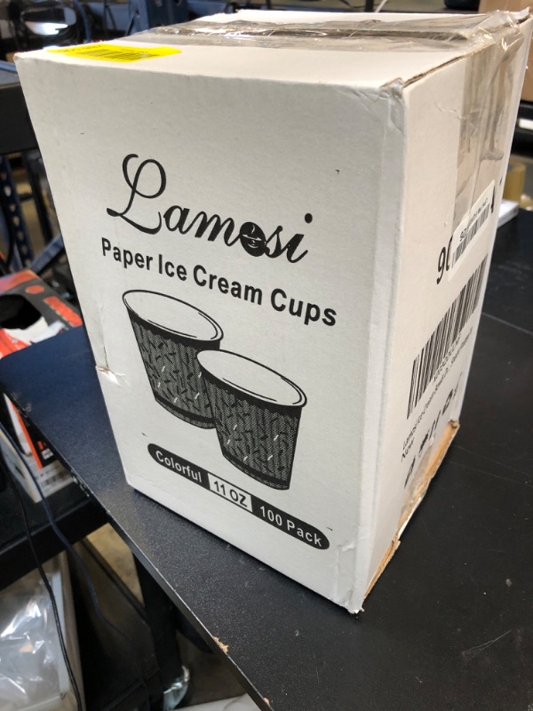 Photo 1 of Lamosi Ice Cream Bowls Disposable - 100 Count - 11 oz Paper Ice Cream Sundae Cups, Party Supplies Food Containers for Dessert Snack Frozen Yogurt Soup