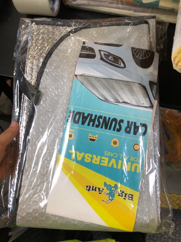 Photo 1 of Big Ant Car Windshield Sunshade UV Ray Reflector Auto Window Sun Shade Visor Shield Cover, Keeps Vehicle Cool- Sliver (55" x 27.5")