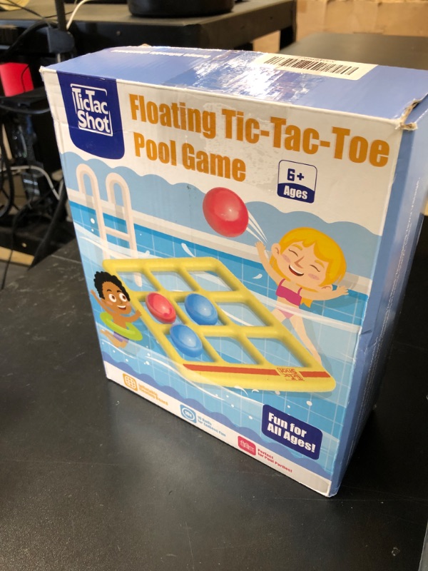 Photo 1 of TicTac Shot Pool Toys Games Set- Tic-Tac-Toe Inflatable Pool Toy with 10 Balls - for Adults Teens Kids 2-10 Players