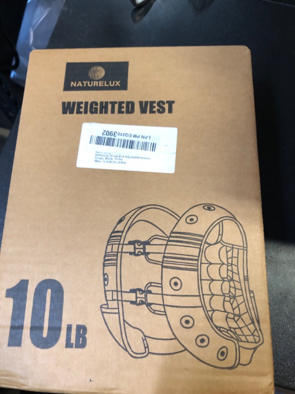 Photo 1 of NATURELUX Weighted Vest with Reflective Stripe and Adjustable Buckle Straps, Black, 10 lbs