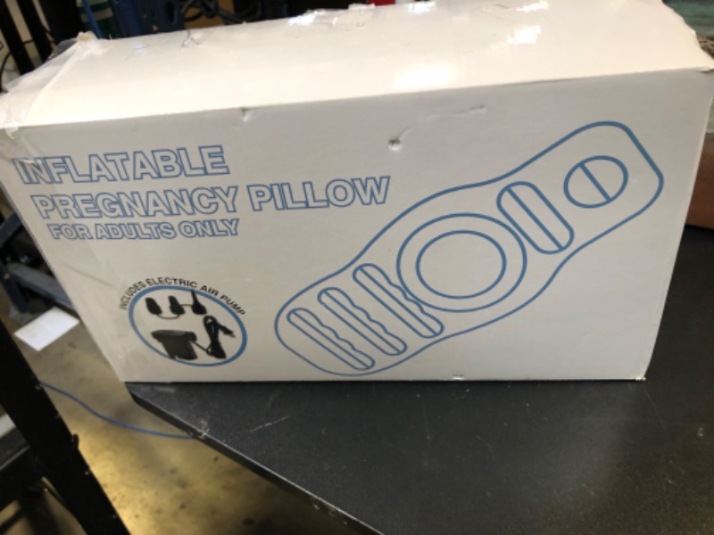 Photo 1 of Toggloo Inflatable Full Body Pregnancy Pillow, Full Body Maternity Airbed with Belly Hole for Comfort – Best Prone Sleeping Support for Pregnant Women, Includes Electric Air Pump, Gray