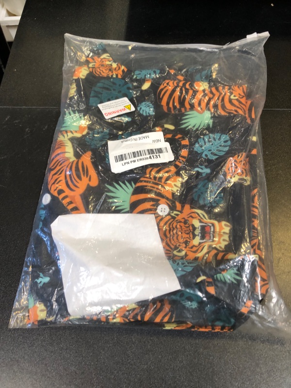 Photo 1 of Animal Tiger Shirts for Men Hawaiian Shirt Beach Summer Outfit Party Shirt Short Sleeve Button Up Shirt Mens Top X-Large