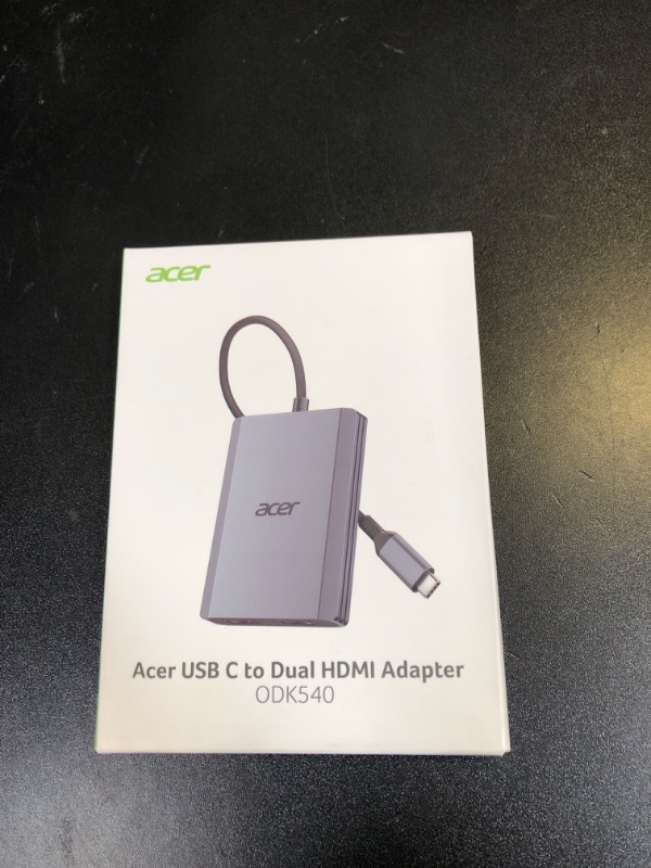 Photo 1 of Acer USB C to Dual HDMI Adapter 4K@60Hz, 4-in-1 USB C Hub Multiport Adapter with 100W PD, USB 3.0, Docking Station Dual Monitor, Compatible with Acer, MacBook Air/Pro, Dell XPS, HP, etc