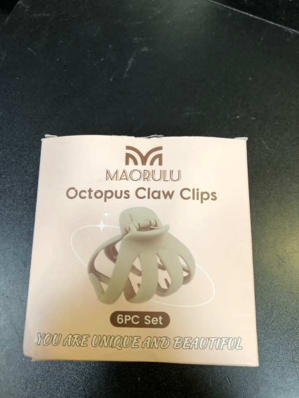 Photo 1 of 2.8 Inch Medium Octopus Hair Clips for Women, Black Matte Hair Claw Clips for Thin Fine Hair, Strong Hold Non-slip Spider Hairclips Jaw Clip