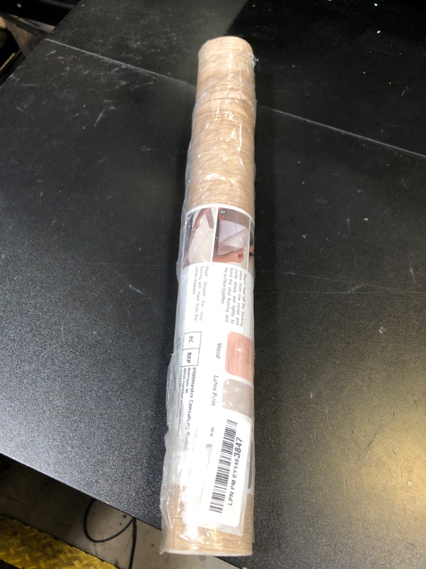 Photo 1 of WIFEA Vinyl Flooring Roll 15.7" x 393.7"/43 Sq.Ft, Wood Grain Self-Adhesive Vinyl Floor Tiles Wear-Resistant and Waterproof for Bedroom, Living Room, Office, Balcony, RV, Beige