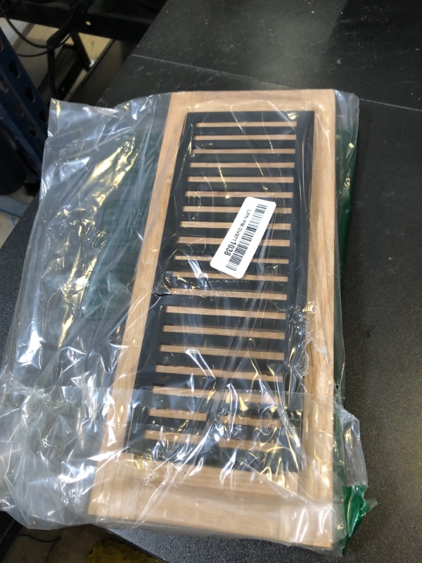 Photo 1 of 2PC 4x12 Inch White Oak Wood Floor Register Vents Cover - Drop in Register with Damper Wooden Vents Covers for Home Floor Unfinished (White Oak)
