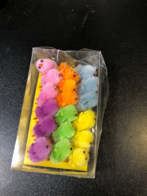 Photo 1 of BESPORTBLE 18 Pcs Easter Mini Chicks Plush Decorations - Soft Multi-Color Fuzzy Chicken Figurines for Table Decor, DIY Crafts, Party Favors