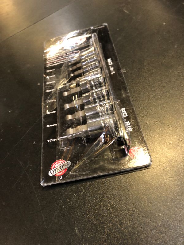 Photo 1 of Powerbuilt 8 Piece Metric Wobble Ball Hex Bit Set, Sizes 3-10mm, Wobble design works at angles up to 25 Degree, S2 Bits and Chrome-Vanadium Sockets, Storage Rail - 642403