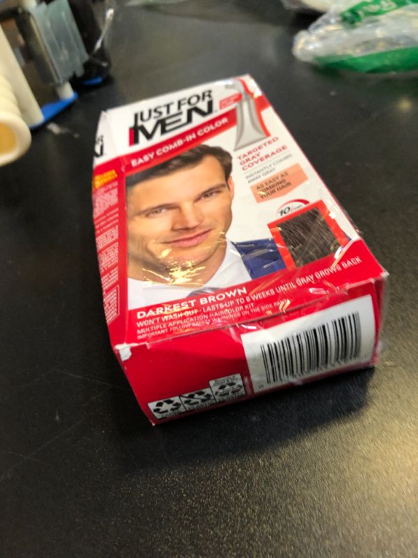 Photo 1 of Just For Men Easy Comb-In Color, Gray Hair Coloring for Men with Comb Applicator, Darkest Brown, A-50