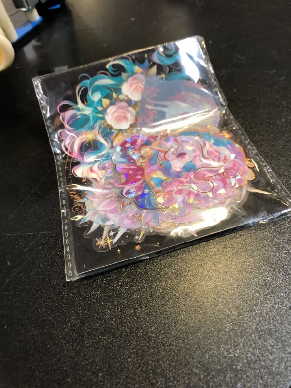 Photo 1 of Ychsring Sparkly Unicorn Stickers - 30 Pcs Clear PET Glitter Cute Kawaii Stickers for Scrapbook, Journal, Junk Journal, Collage - Holographic Transparent for Resin, Craft, Scrapbook Supplies