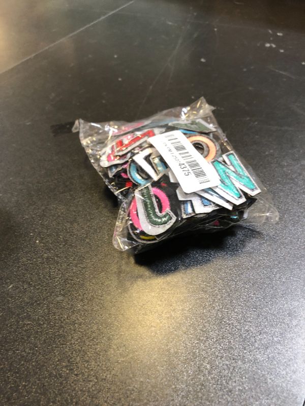 Photo 1 of Bright Creations Iron On Letters & Patches - 104 Pieces, 1.4 x 1 in, Multicolor Embroidered - Letter Iron On Patches for Clothing & Backpacks