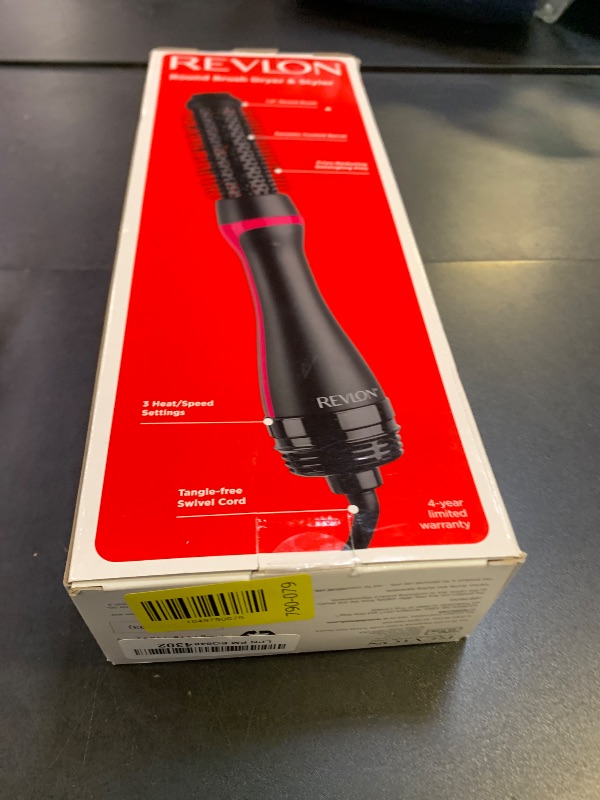 Photo 1 of REVLON One-Step Hair Dryer and Styler - Root Booster Round Brush for Styling, Dryer Brush for Fast and Easy Salon-Quality Blowout, More Shine and Less Frizz (1-1/2 in)