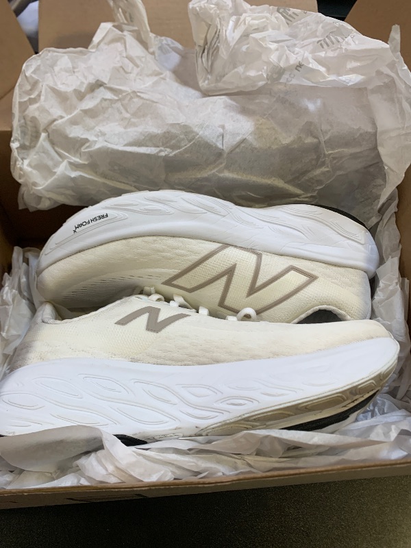 Photo 1 of New Balance Women's Fresh Foam X 1080 V14 Running Shoe, White/Light Gold Metallic/Sea Salt, 7.5