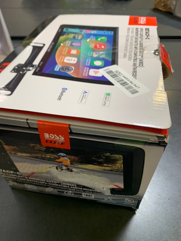 Photo 1 of BOSS Audio Systems Elite BE7ACP-C Car Stereo - 7" Display, Apple CarPlay & Android Auto Head Unit, Double DIN Touch Screen Car Stereo, Bluetooth, AM/FM Radio Receiver, USB, SD, Backup Camera