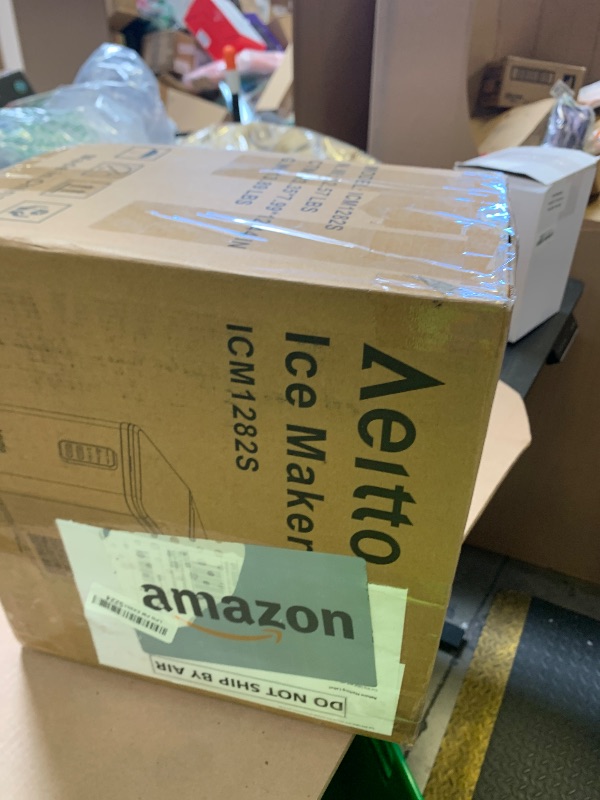 Photo 1 of Aeitto Ice Maker Countertop 26lbs/24H, Ice Machine 8 Ice Cubes Ready in 6 Mins, 2 Sizes of Bullet Ice Portable Ice Makers with Basket & Scoop, Auto Self-Cleaning for Home/Kitchen/Office Stainless