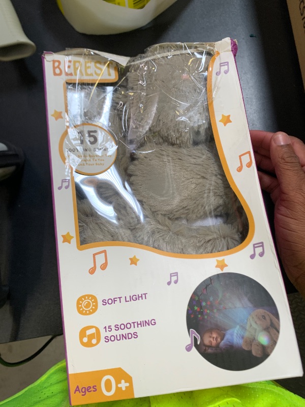 Photo 1 of BEREST Baby Sleep Soother Bedtime Bunny with Starry Projector Night Light, Plush Stuffed Animal for Newborn Infants, Lullaby Music, White Noise, Mother's Heartbeat for Boys & Girls Shower Gifts