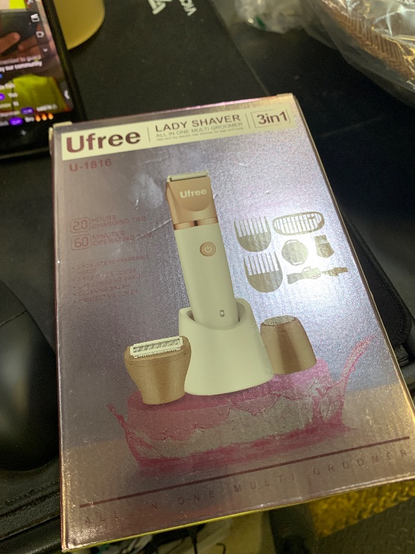 Photo 1 of Ufree Bikini Trimmer Electric Razors for Women, Rechargeable Pubic Body Hair Trimmer Electric Shaver for Legs Body Hair, Bikini Shaver IPX7 Waterproof, Gifts for Women, Purple