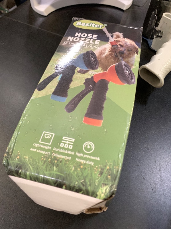 Photo 1 of Besiter Garden Hose Nozzle Sprayer: 2 Pack 10 Watering Patterns Spray Nozzles Heavy Duty Hose Head Hose Attachment