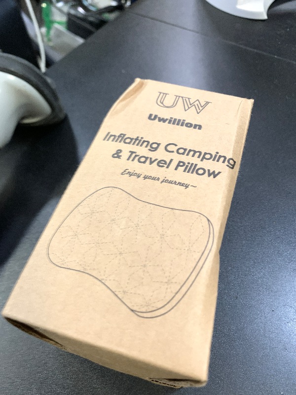 Photo 1 of UWILLION Camping Pillow with Removable Cover - Ultralight Inflatable Pillow for Camping Lightweight, Ergonomic and Washable for Camping, Hiking, and Travel Gray