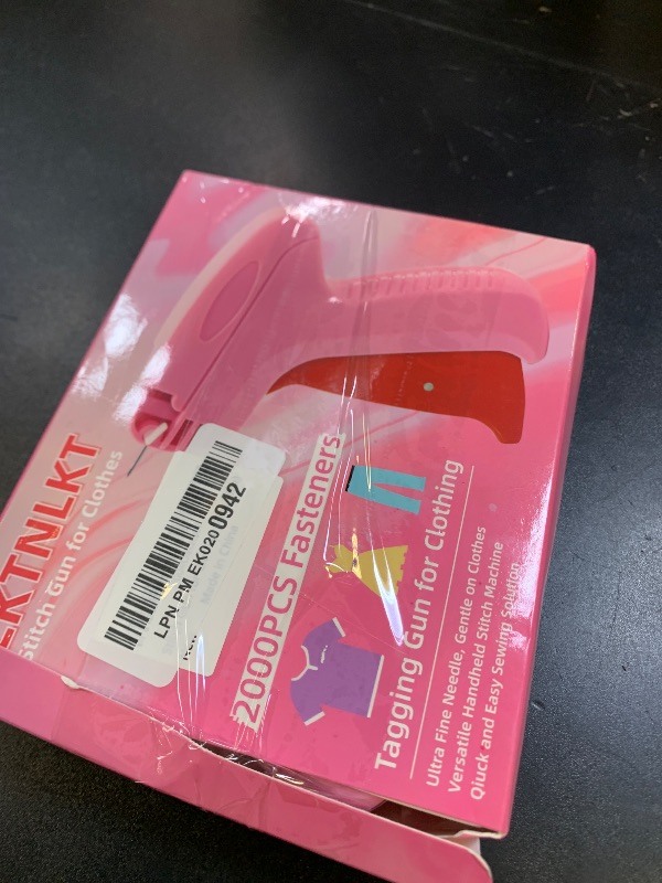 Photo 1 of Stitch  For Clothes - Includes 6 Fine Needles, 1000 White & 1000 Black Fasteners, Handheld Stitch Gun - Quick Clothing Fixer, Tag Gun for Clothes (Pink Blue)