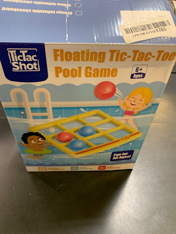 Photo 1 of TicTac Shot Pool Toys Games Set- Tic-Tac-Toe Inflatable Pool Toy with 10 Balls - for Adults Teens Kids 2-10 Players