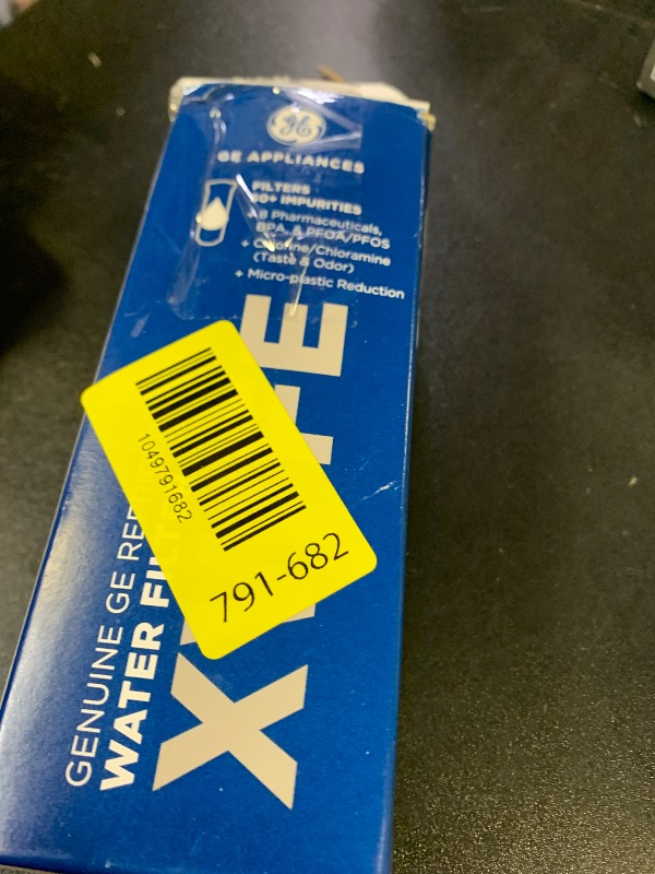 Photo 1 of GE XWFE Refrigerator Water Filter, Genuine Replacement Filter, Certified to Reduce Lead, Sulfur, and 50+ Other Impurities, Replace Every 6 Months for Best Results, Pack of 1