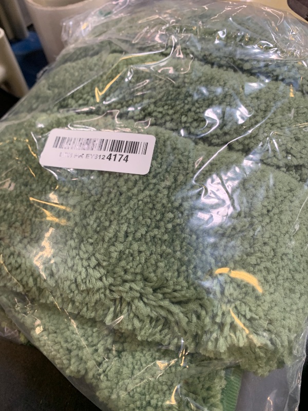 Photo 1 of COSY HOMEER Extra Thick Bath Rugs for Bathroom - Anti-Slip Bath Linen Sets Mats Soft Plush Yarn Shaggy 100% Strong Polyester Living Room Bedroom Floor Water Absorbent(Green,17x27 - Inches)