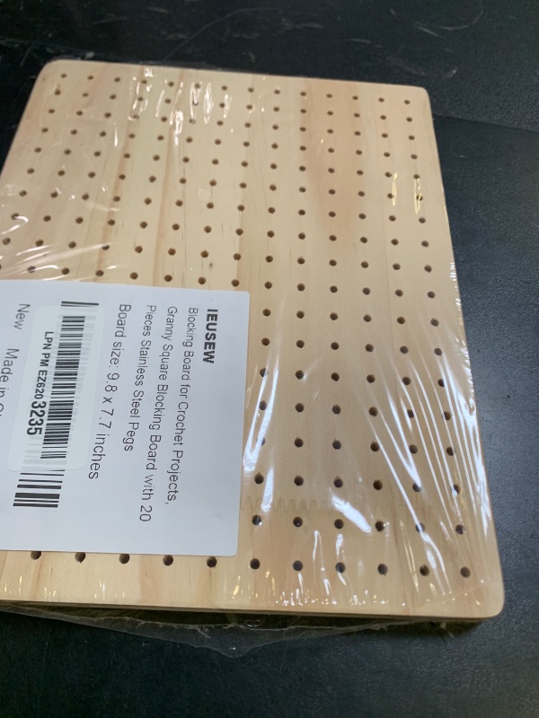 Photo 1 of 9.8 x7.7 inches Crochet Blocking Board with Pegs, Wooden Blocking Boards for Granny Square Projects, 20 Pcs Stainless Steel Rods