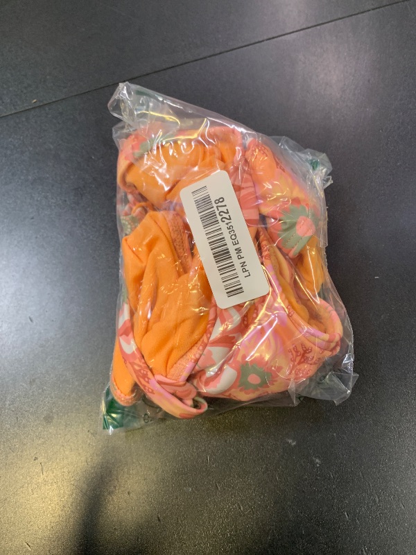 Photo 1 of Roxy Girls' Two-Piece Swimsuit Set, Papaya Wildflower, 12