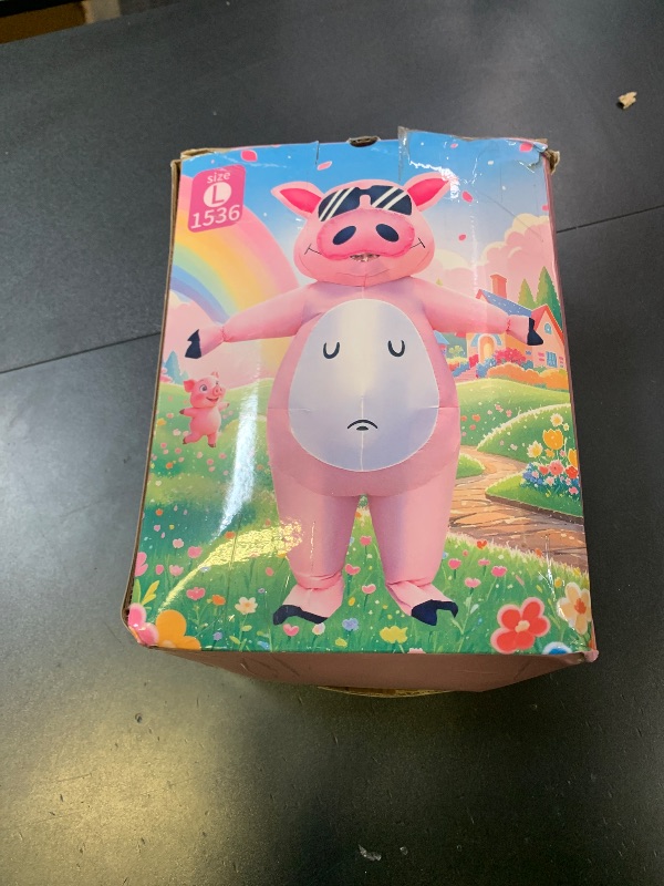 Photo 1 of KOOY Inflatable Pig Costume, Pig Costume Adult Inflatable Costumes Adult Size Full Body Blow up Costumes for Adults Women Men Inflatables Fancy Funny Suit for Halloween Party