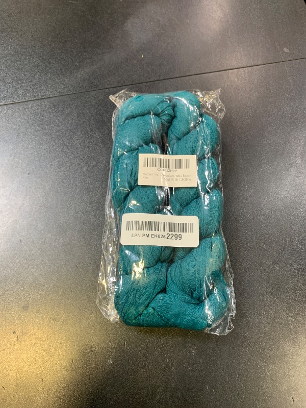 Photo 1 of Nialnant Teal Table Runner for Party, Teal Blue Cheese Cloth Table Runner 10 Ft Dark Teal Rustic Table Runners for Bridal Baby Shower Birthday Party Table Decorations