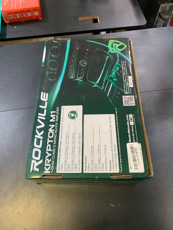 Photo 1 of Rockville KRYPTON-M1 Mono Car Amplifier, 1 Ohm, 2000W, Class-D, EQ, Low Pass Filter, Dyno-Certified, Bass Remote, Perfect for Subwoofers and Car Audio