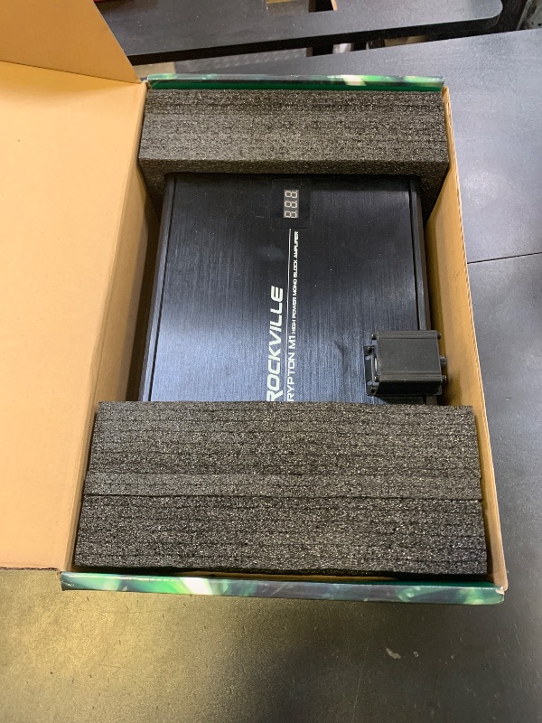 Photo 1 of Rockville KRYPTON-M1 Mono Car Amplifier, 1 Ohm, 2000W, Class-D, EQ, Low Pass Filter, Dyno-Certified, Bass Remote, Perfect for Subwoofers and Car Audio