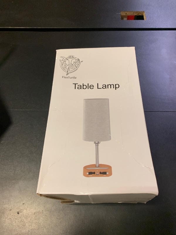 Photo 1 of FlexTurtle Bedside Lamp with Retractable Charging Cords & USB Ports, 3-Way Dimmable Touch Lamps for Nightstand with LED Bulb, Nightstand Lamp with Charging Station 74W for iPhone, iPad, Desk, Office
