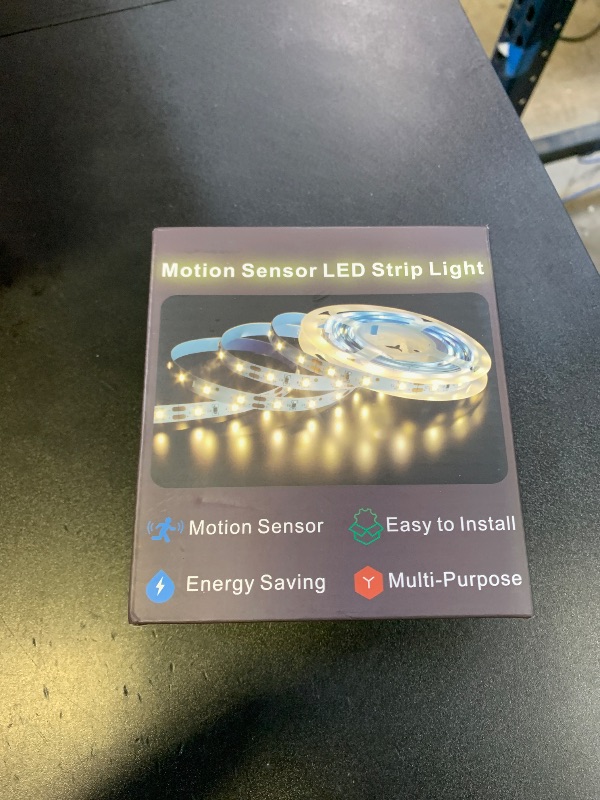 Photo 1 of Motion Sensor Led Light Strip - Under Cabinet Lighting with Power Adapter, 6 Adjustable Brightness and Timing, Light Strips for Kitchen Cabinets, Stair, Showcase, Bedroom, 16.4ft 6000K ColdWhite