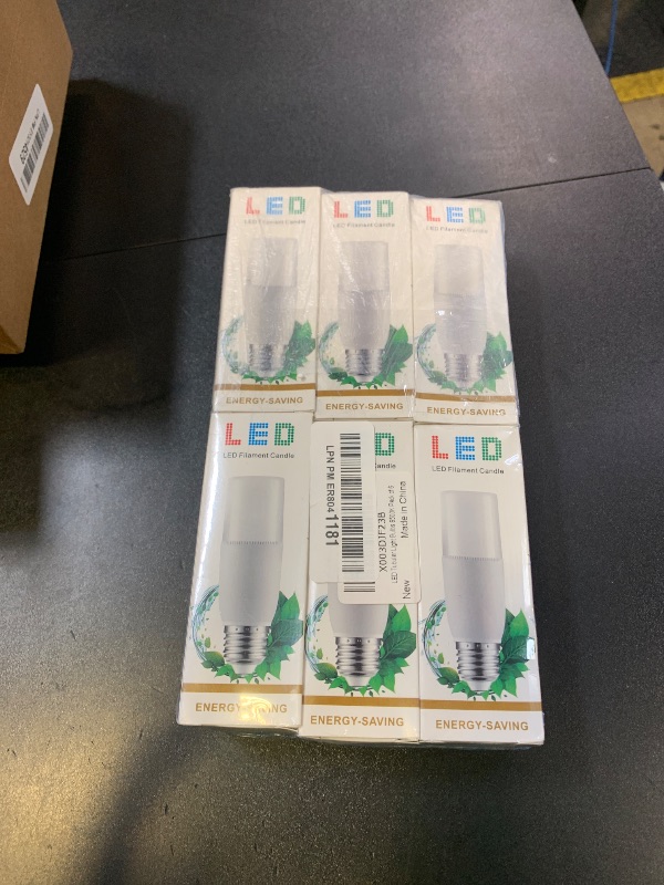 Photo 1 of ANYPOWK 6W LED Tubular Light Bulbs - 60 watt Equivalent 600 Lumen, E26 Base Daylight 6500K Non-Dimmable, Pack of 6