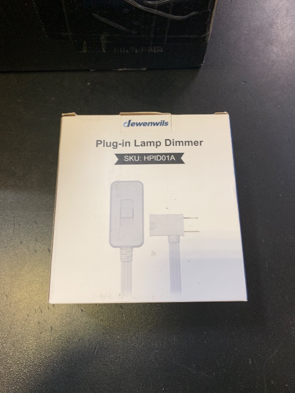 Photo 1 of DEWENWILS Plug in Dimmer Switch for Dimmable LED/CFL Lights and Incandescent Bulbs, Full Range Slide Control, Programmable to Adjust Dimming Range, 5 ft Extension Cord, ETL Listed, White