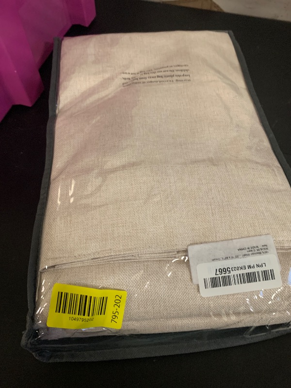 Photo 1 of 100% Blackout Shield Linen Blackout Curtains for Bedroom 84 Inches Long, Back Tab/Rod Pocket Living Room Drapes, Thermal Insulated Blackout Curtains 2 Panels Set, 50" W x 84" L, Cream