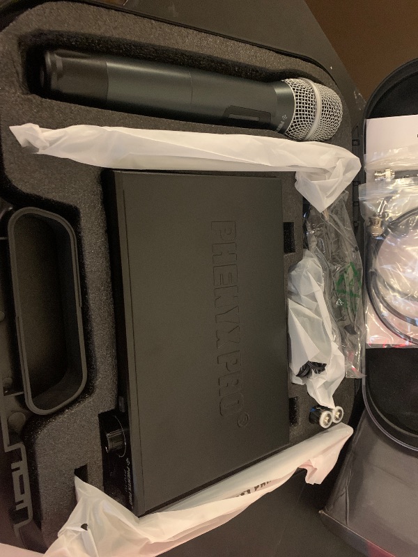 Photo 1 of Phenyx Pro True Diversity Wireless Microphone System w/ 1000 Tunable Channels, Single Cordless Mic Set w/Auto Scan, UHF Professional Dynamic Microphone for Singing, Stage & Studio (PTU-1U)