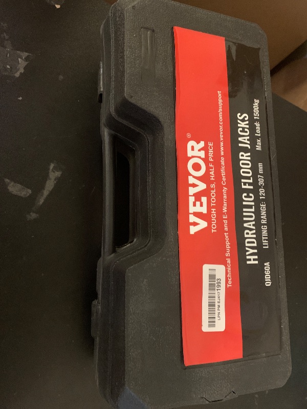 Photo 1 of VEVOR Low Profile Floor Jack 1.5 Ton (3300 lbs), Heavy Duty Iron Hydraulic Racing Floor Jack, Hydraulic Car Jack, Single Piston Quick Lift Pump, 4.7"-12.1" Height Lifting Range (Yellow)
