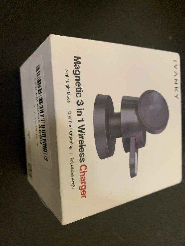 Photo 1 of iVANKY 4 in 1 Wireless Charger for iPhone 17 Charging Station with Night Light, 15W 3 in 1 Travel Stand for MagSafe Charger for iPhone 17/16/15/14/13/12/11/X Pro/Max/Plus/Air, Apple iWatch, Airpods