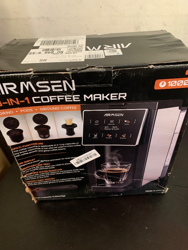 Photo 1 of  Coffee Maker with Grinder - Single Serve Machine Compatible with K-Cup Pods & Ground, 1000W Fast 6-14oz Brewer, Descaling Alert, Touchscreen & 50oz Removable Tank (Large)