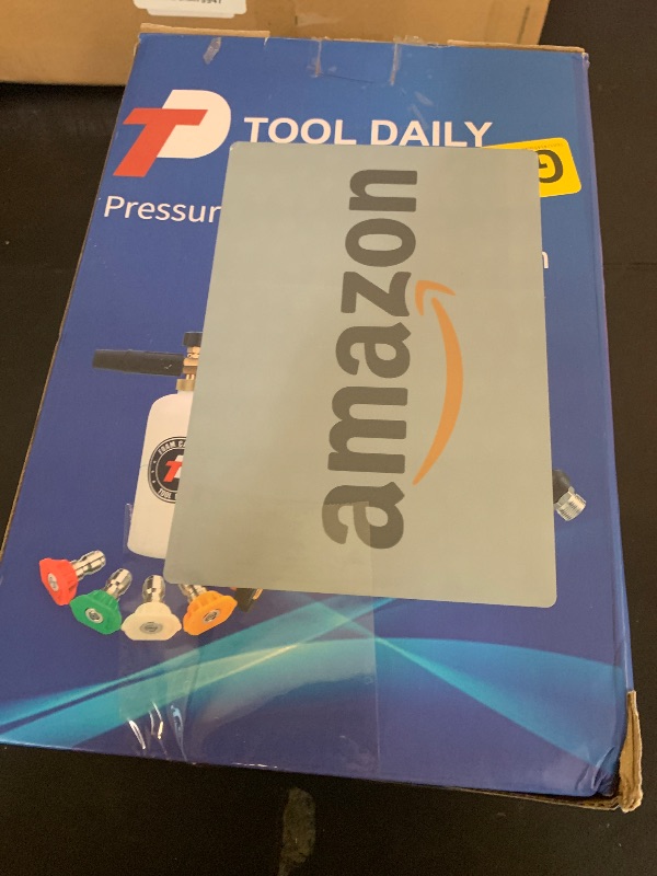 Photo 1 of Tool Daily Short Pressure Washer Gun with Foam Cannon, 1/4 Inch Quick Connector, with 5 Pressure Washer Nozzle Tips, 1 Liter