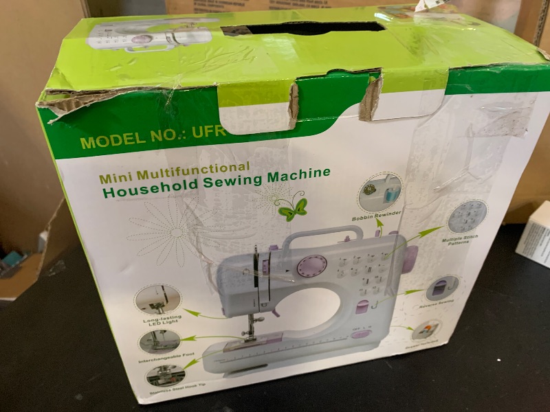 Photo 1 of Sewing Machine for Beginners & Kids, Mini Portable Sewing Machines with 12 Built-in Stitch Patterns, 2-Speed Foot Pedal, Perfect for Teaching Daughter Granddaughter to Sew(27 Pieces Sewing Kit & Case)